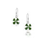 Real Four Leaf Clover Silver Drop Earrings, thumbnail 2 of 6