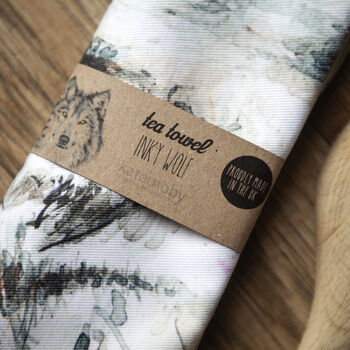 Inky Wolf Tea Towel, 9 of 10