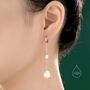 Asymmetric Baroque Pearl Huggie Hoop Earrings, thumbnail 7 of 11