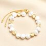 Pearl And Molten Beaded Bracelet In Gold, thumbnail 2 of 3