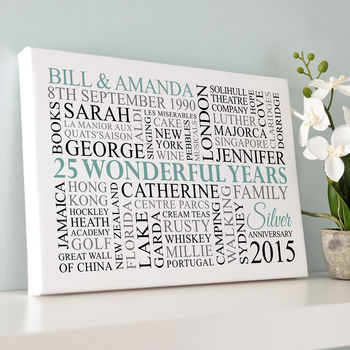 Personalised Silver Anniversary Word Art, 8 of 11