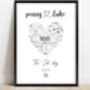 Customised Wedding Map Print | Wedding Present, thumbnail 2 of 6