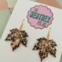 Maple Leaf Glitter Earrings, thumbnail 4 of 4