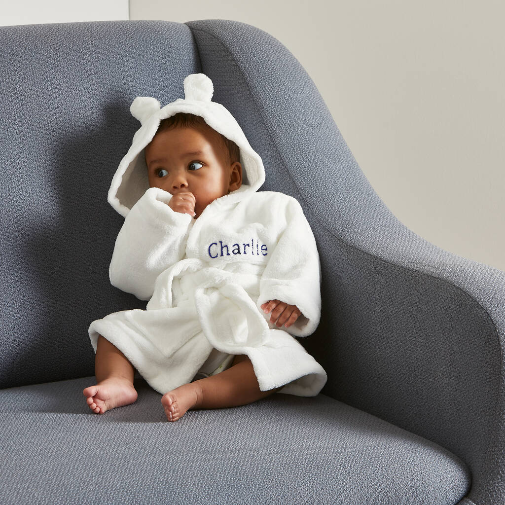 personalised baby boy dressing gown