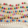 Fair Trade Boho Eco Felt Ball Pompom Garland 200cm, thumbnail 1 of 12