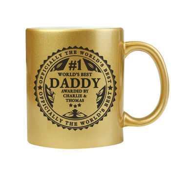 Personalised Worlds Best Daddy Gold Mug, 2 of 3