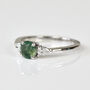 Round Moss Agate And Diamond Engagement Ring, thumbnail 3 of 5