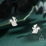 Cute Squirrel Stud Earrings In Sterling Silver, thumbnail 5 of 12