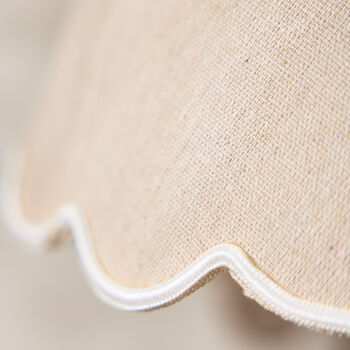 Scalloped Round Cotton Lampshade, 3 of 4