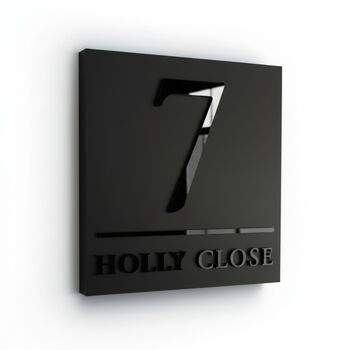 Personalised House Number And Name Sign With Dividing Line, 3 of 10