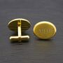 Personalised Men's Gold Plated Oval Cufflinks, thumbnail 1 of 9