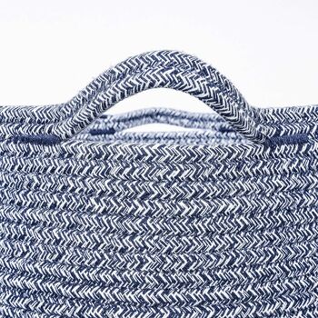 Navy Large Cotton Rope Storage Basket With Handles, 4 of 4