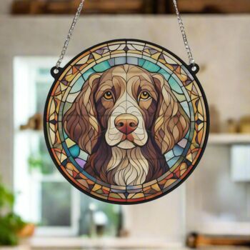 Springer Spaniel Stained Glass Effect Suncatcher, 5 of 6