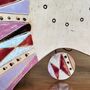 Large Mantel Clock In Shades Of Pink Triangle Motif, thumbnail 4 of 7