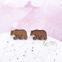Wooden Bear Earrings, thumbnail 3 of 4
