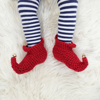 Crocheted Christmas Elf Boots, 5 of 10