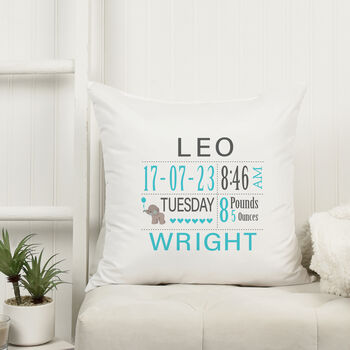 New Baby Cushion Birth Announcement, 2 of 8