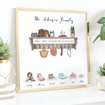 Personalised Family Boots And Shoes Print, 4 of 12