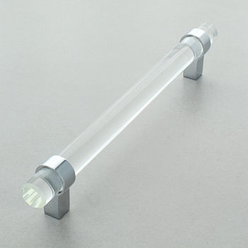 Clear Glass Cabinet Bar Handles With Chrome Finishs, 6 of 8