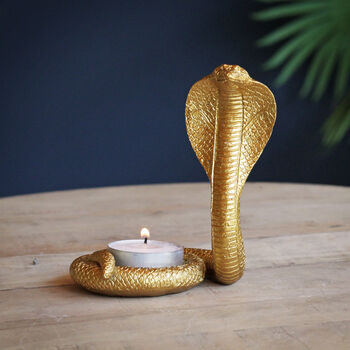 Gold Cobra Tea Light Candle Holder, 2 of 5