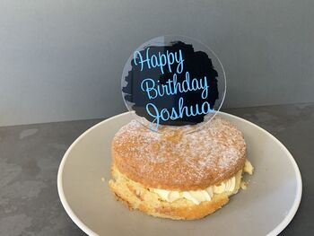 Personalised Round Boys Acrylic Cake Topper, 3 of 3