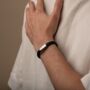 Personalised Leather Bracelet In Black Or Brown, thumbnail 2 of 10