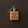 'Down The Hatch' Mini Cork Hip Flask Keyring | Celebration | Birthday, thumbnail 1 of 2