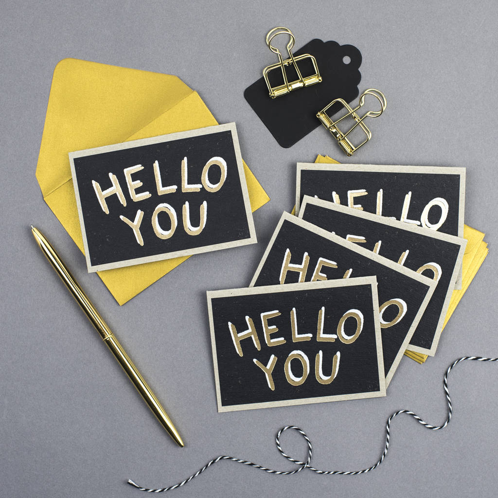 'Hello You!' Mini Notecards Set Of Five