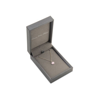 Mini Powder Pink Heart Enamel Necklace Sterling Silver, 2 of 4
