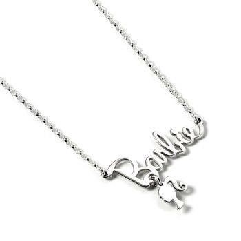 Barbie Sterling Silver Necklace With Name Logo And Silhouette Charm, 2 of 4