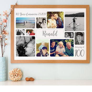 Personalised 100th Birthday Photo Collage, 3 of 12