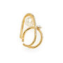 Ar Crystal And Pearl Gold Ring, thumbnail 4 of 7