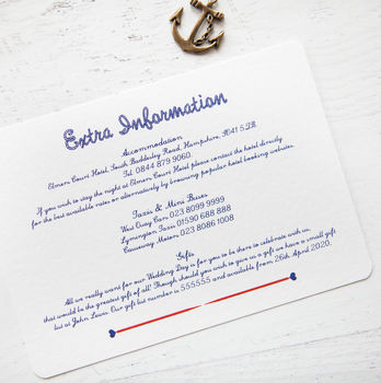 Nautical DIY Wedding Invitation Pack, 5 of 8