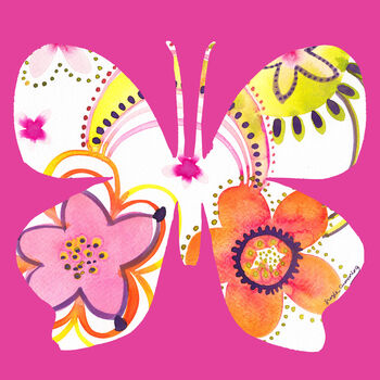 Pink Tropical Butterfly Print, 5 of 5