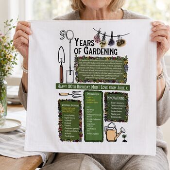 90th Birthday Gift For Gardeners Personalised Handkerchief Pair, 2 of 9