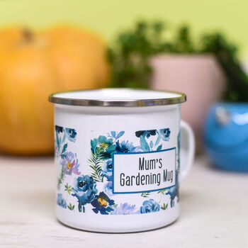 Personalised Mum's Enamel Gardening Mug, 5 of 9