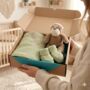 Personalised Sage Green Knitted Blanket, Booties And Monkey Gift Box, thumbnail 1 of 11