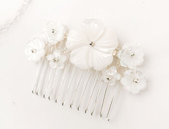 Flower Hoop Wedding Earrings And Comb Set Beth, 11 of 11
