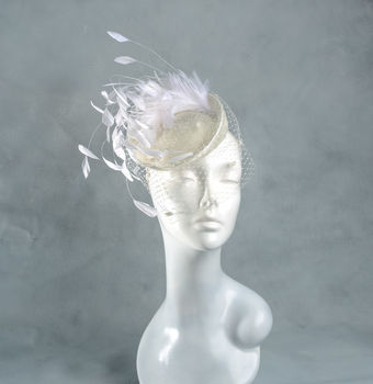 Bridal Feather Cocktail Hat With Net Veil, 4 of 7