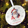 Traditional Santa Any Message Ceramic Disc Hanging Decoration Bauble + Gift Box, thumbnail 5 of 7