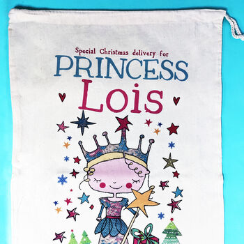 Personalised Princess Christmas Sack, 5 of 6