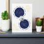 Aries And Taurus Constellation Star Sign Birthday Card, thumbnail 1 of 2