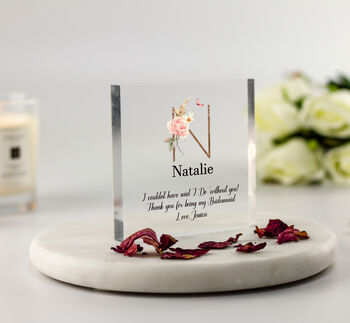 Personalised Thank You Bridesmaid Acrylic Block, 3 of 3