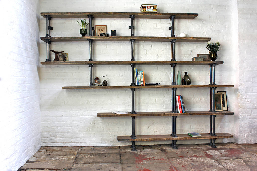 Emilie Asymmetric Reclaimed Scaffolding Shelves, 1 of 5