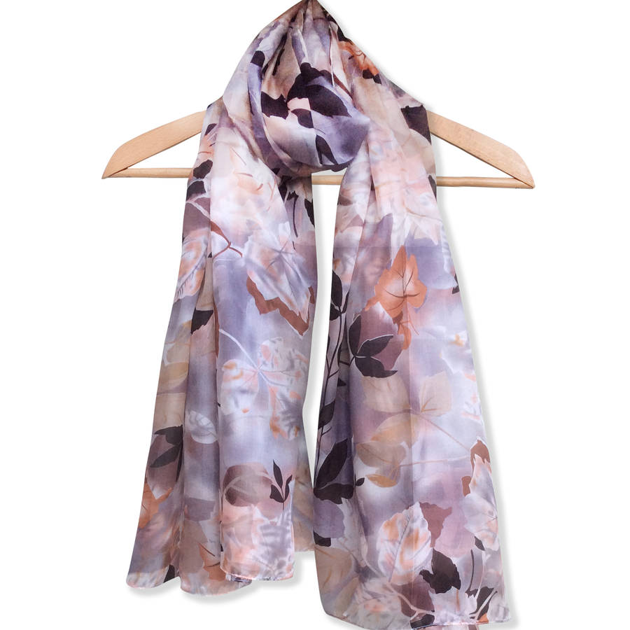 Large 'Lovely Leaves' Pure Silk Scarf, 1 of 3