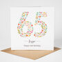 Floral Fun Personalised 65th Birthday Card, thumbnail 5 of 5