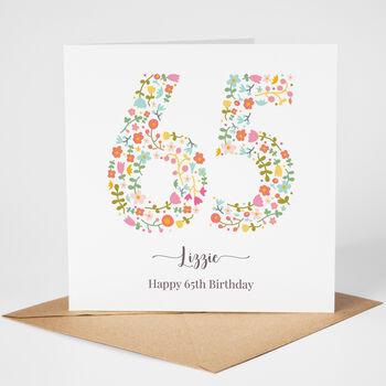 Floral Fun Personalised 65th Birthday Card, 5 of 5