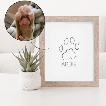 Personalised Pet Paw Outline Art Print, 5 of 10