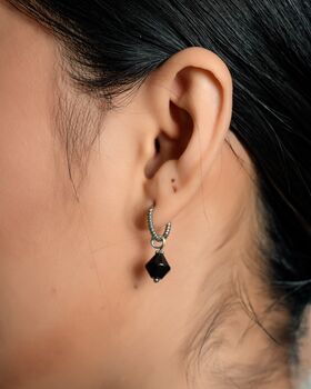 Aurora Rhombus Obsidian Earrings, 3 of 11