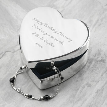 Personalised Classic Silver Plated Heart Trinket Box, 3 of 9